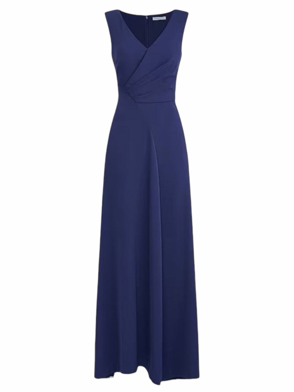 Kay Unger Yara Crepe A Line Evening Gown Dark Indigo Blue Size 16